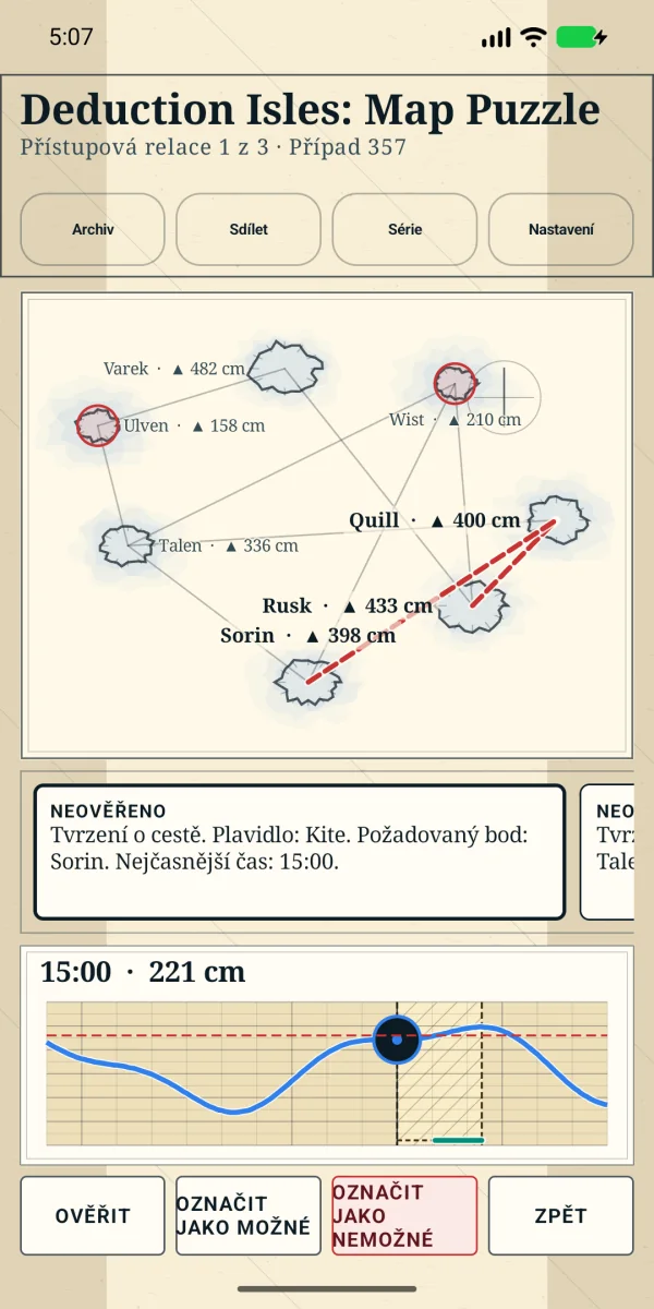 Deduction Isles: Map Puzzle — Každodenní dedukce tras