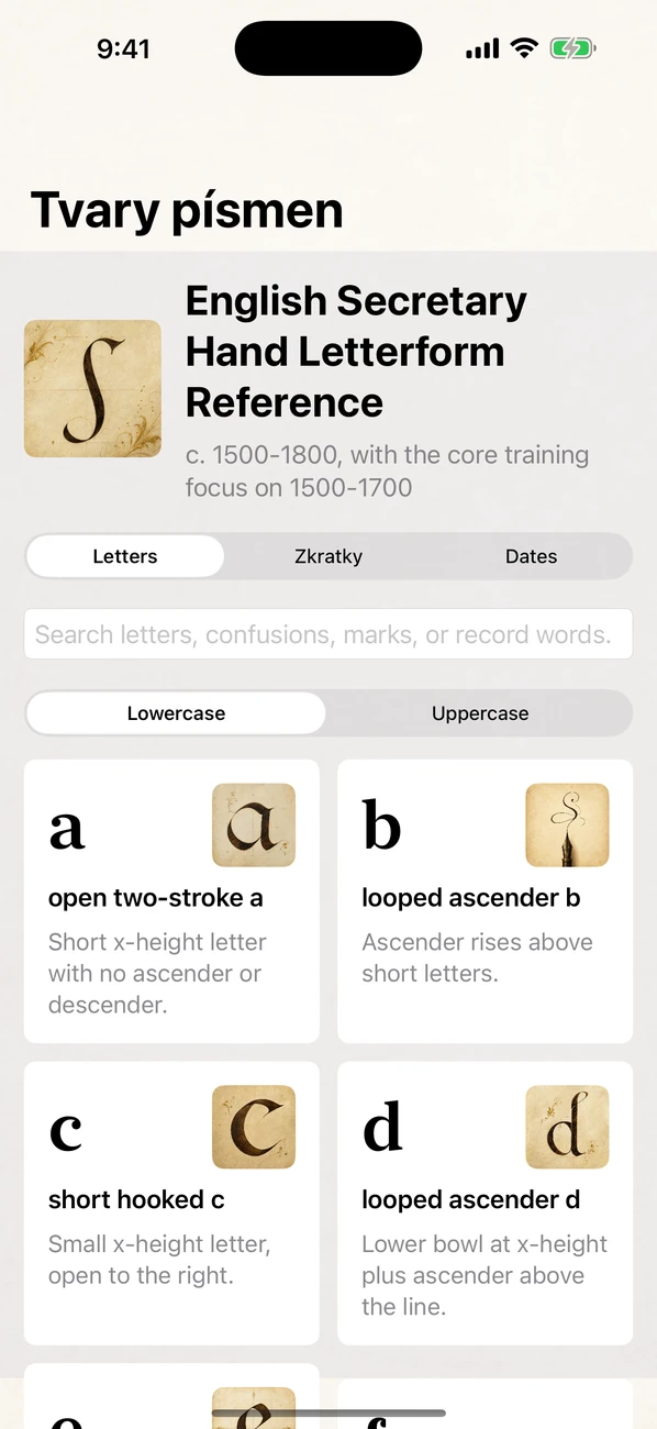 Handrift: Old Handwriting — Čtěte staré záznamy a závěti