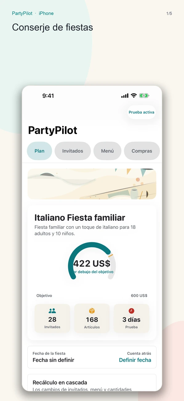PartyPilot — Convierta las notas de la fiesta en un plan de anfitrión