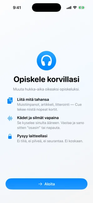 Cue screenshot