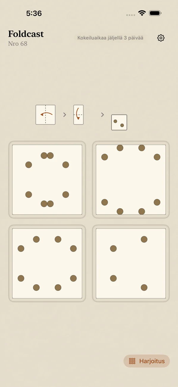 Foldcast: Paper Folding Game — Päivittäinen paperintaittopulma