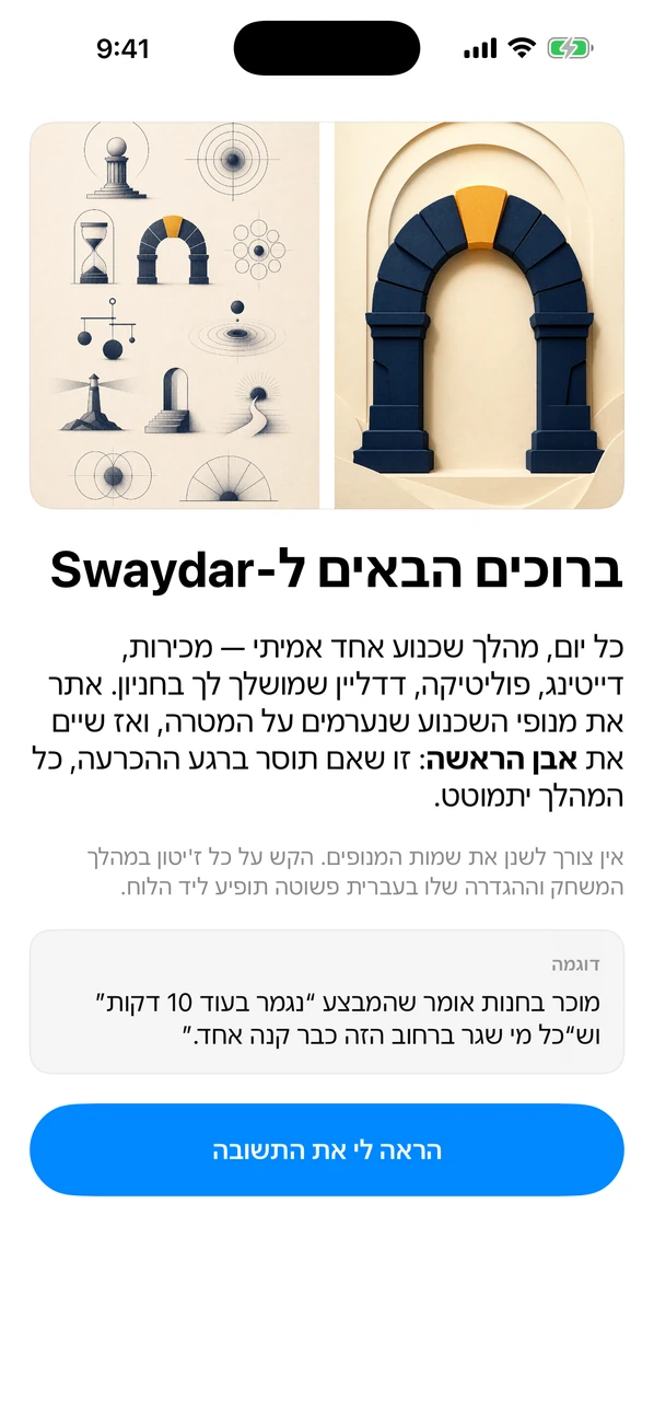 Swaydar: Daily Influence Game — תן שם למנוף המפתח