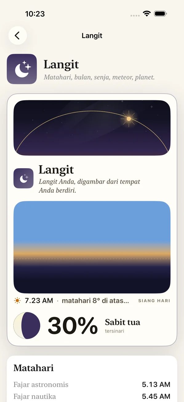 Bearing: Field Almanac — Langit, pasang, musim