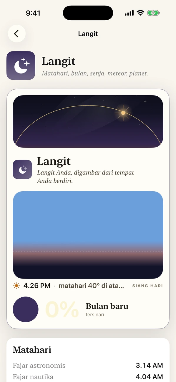 Bearing: Field Almanac — Langit, pasang, musim