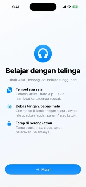 Cue screenshot