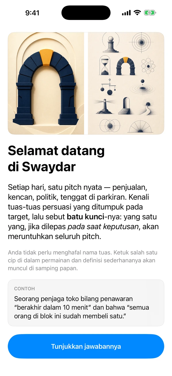 Swaydar: Daily Influence Game — Beri nama tuas batu kunci