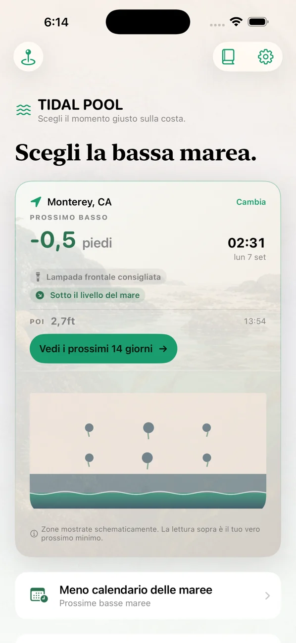 Tidal Pool: Tidepool Timing — Calcola la bassa marea.