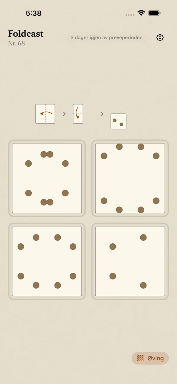 Foldcast: Paper Folding Game — Daglig papirbrettingspuslespill