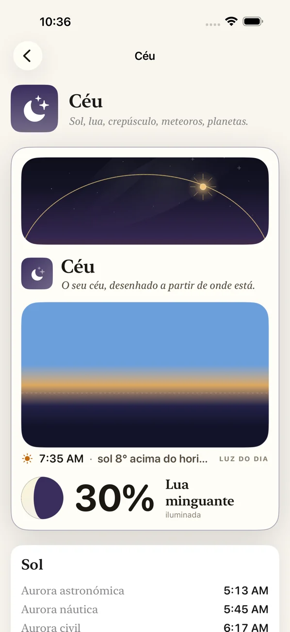 Bearing: Field Almanac — Céu, marés e estações