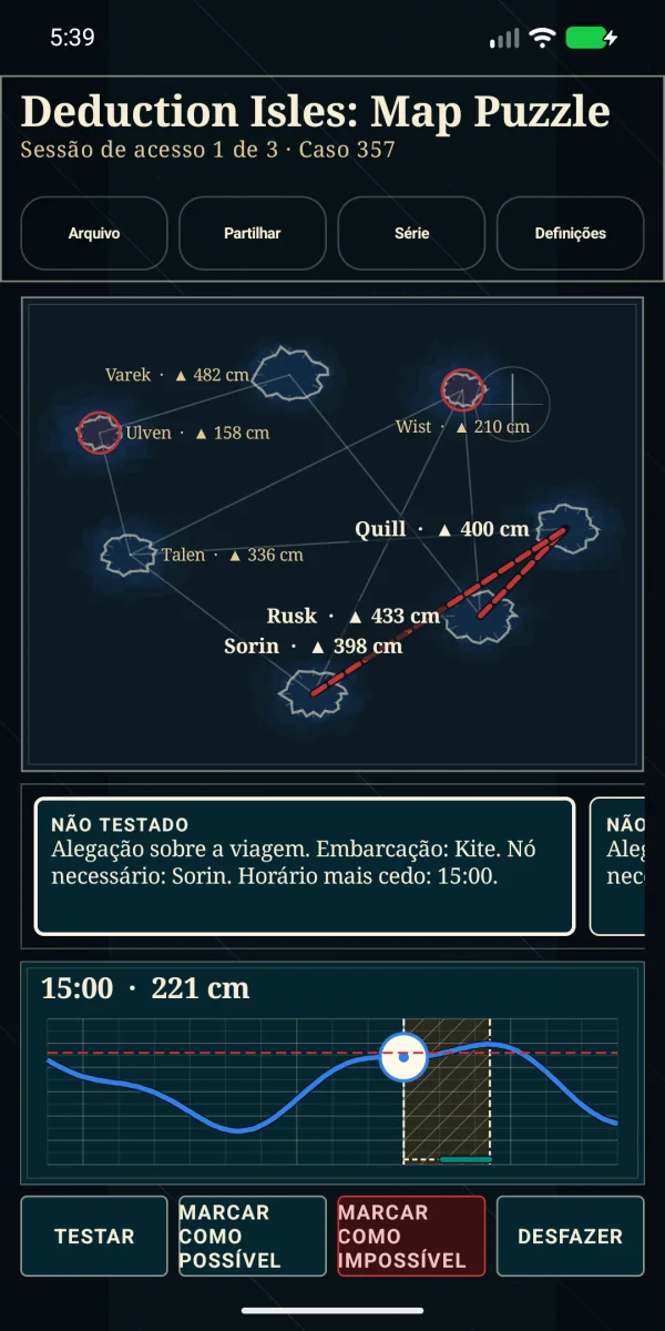 Deduction Isles: Map Puzzle — Dedução diária de rotas