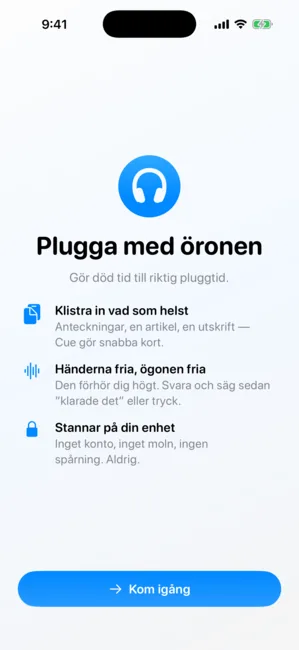 Cue screenshot