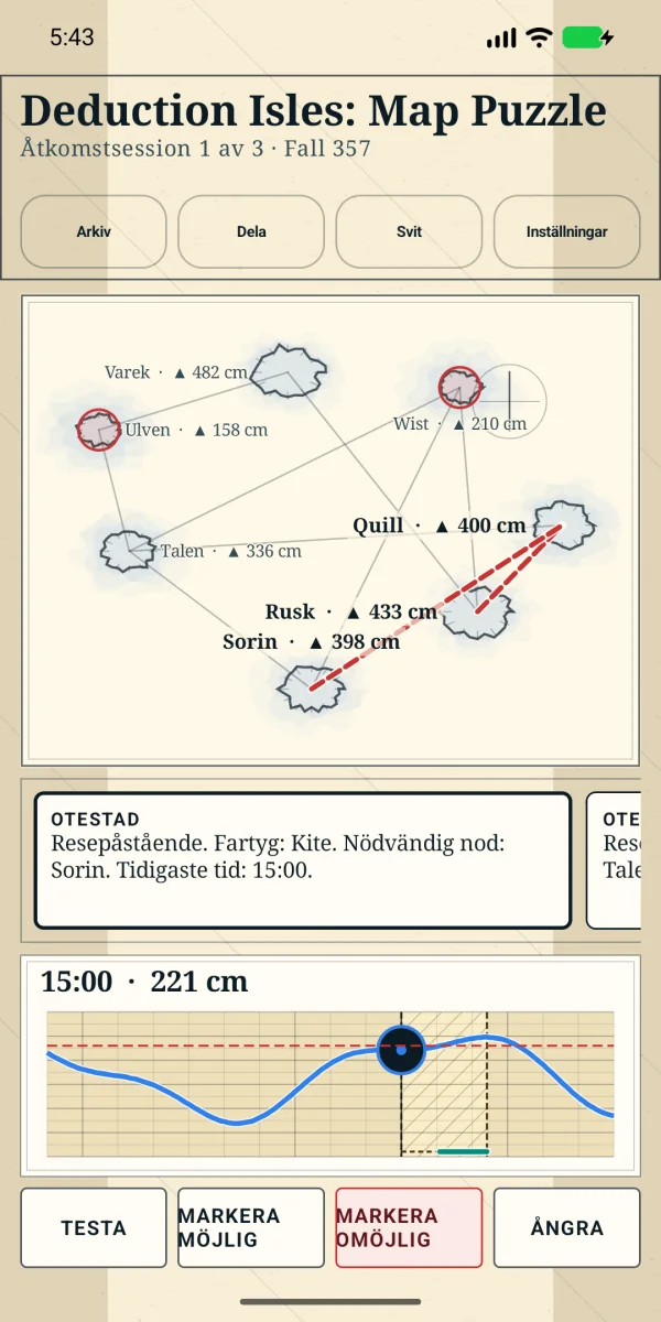 Deduction Isles: Map Puzzle — Dagliga ruttgåtor