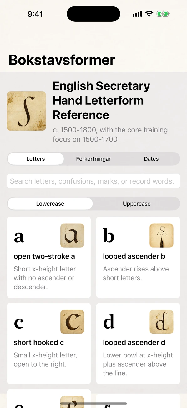 Handrift: Old Handwriting — Läs gamla dokument och testamenten