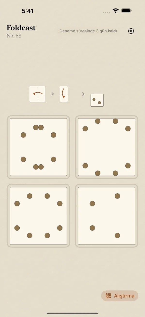 Foldcast: Paper Folding Game — Günlük kâğıt katlama bulmacası
