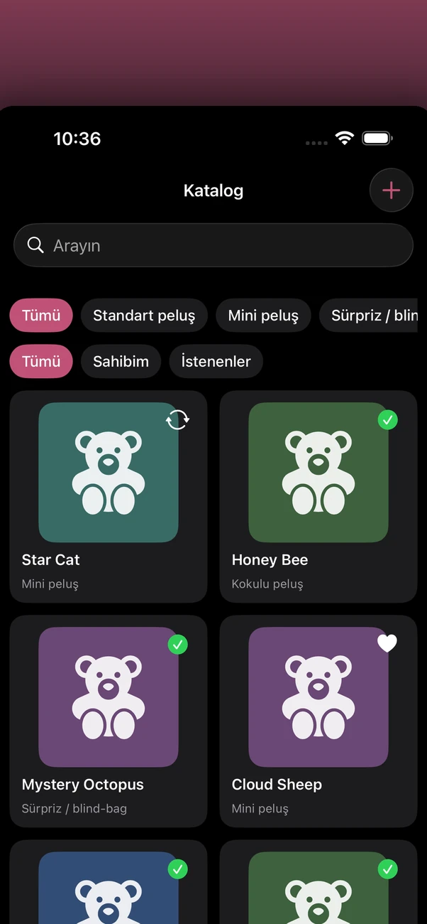 Plush Bean Tracker — Özel, çevrimdışı peluş koleksiyonu izleyicisi