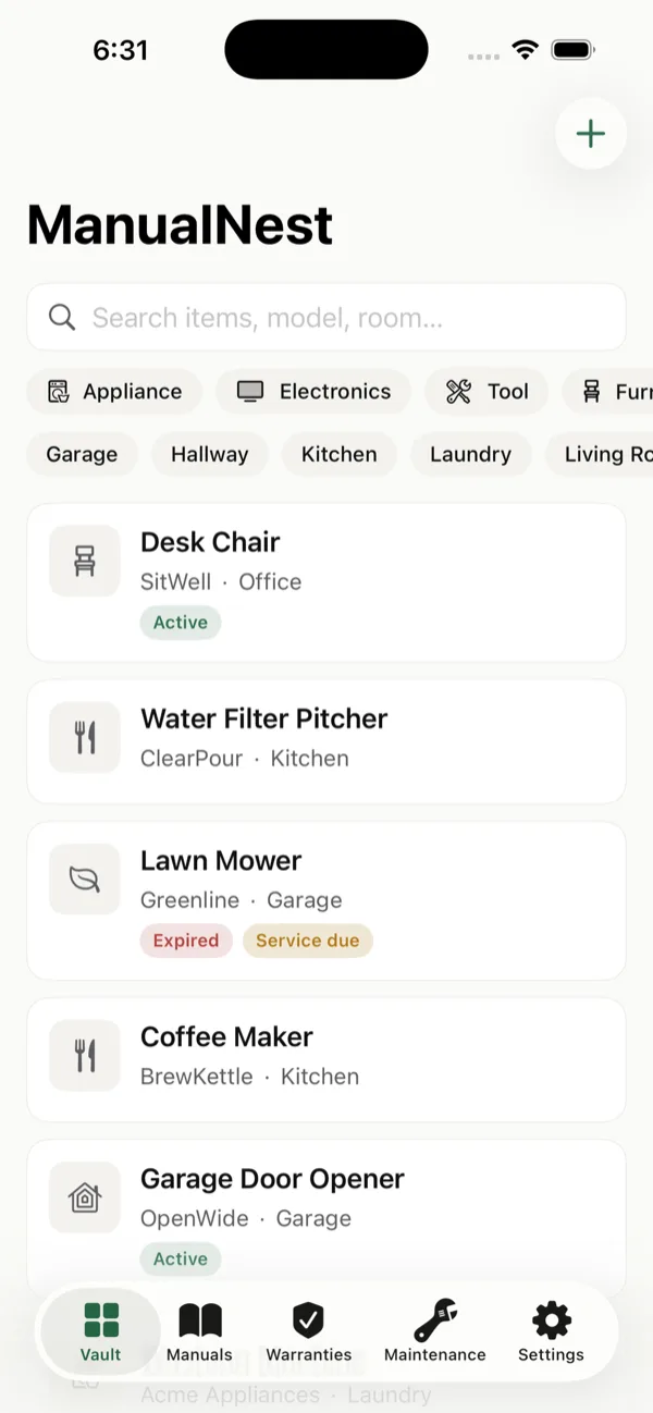 ManualNest screenshot